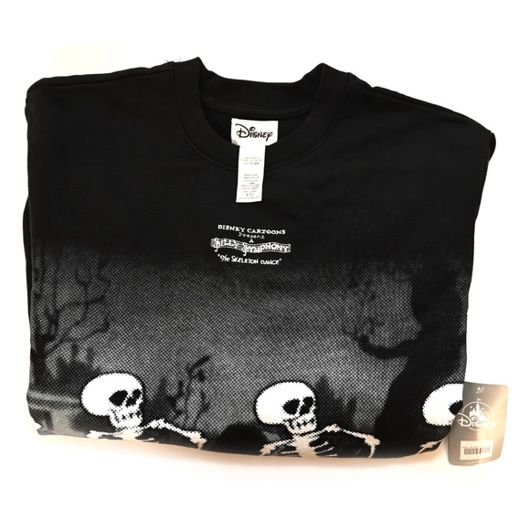 New Disney The Skeleton Dance Fleece Pullover Spooky Season - Picture 3 of 6